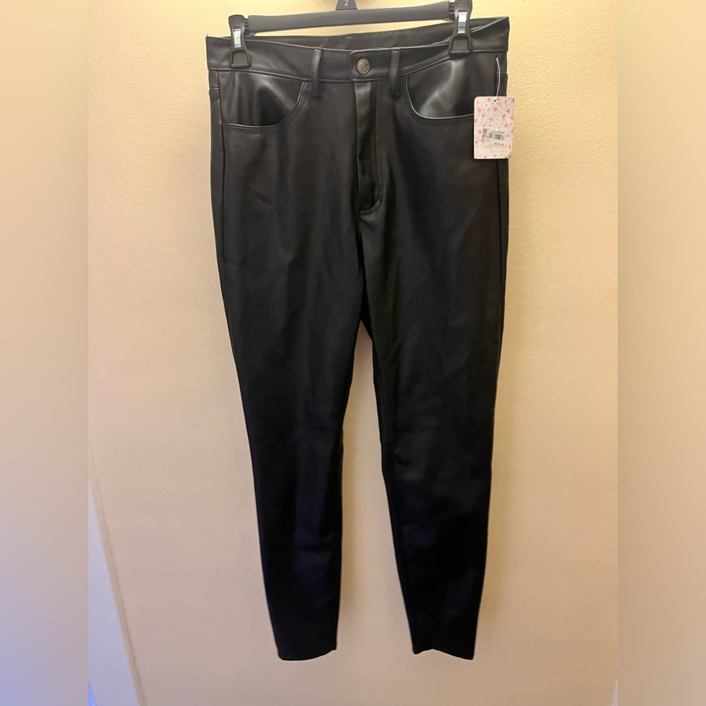 Free people black leather pants